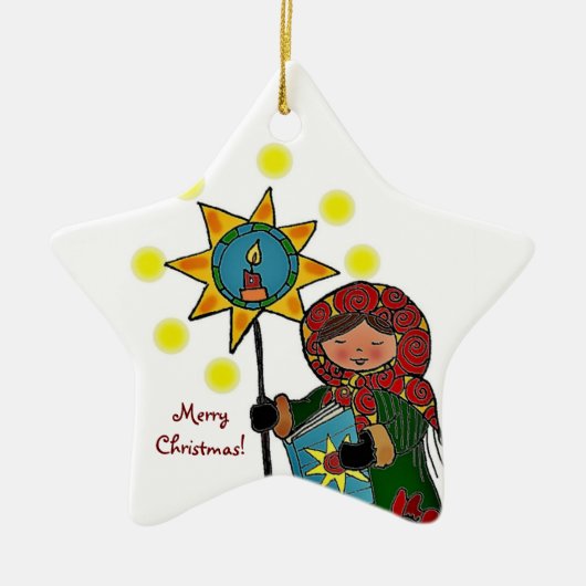 Ukrainischer Weihnachtsstern Keramikornament (Vorne)