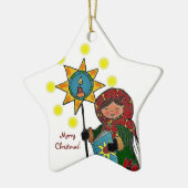 Ukrainischer Weihnachtsstern Keramikornament (Links)