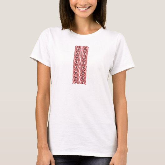 ukrainisches Blumenmuster T-Shirt (Vorderseite)