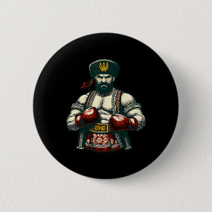 Ukrainisches Boxen Ukraine Kosaken Boxer Männer Button