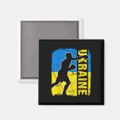 Ukrainisches Boxteam Ukraine-Flagge Boxhandschuhe Magnet (Vorderseite/Rückseite)