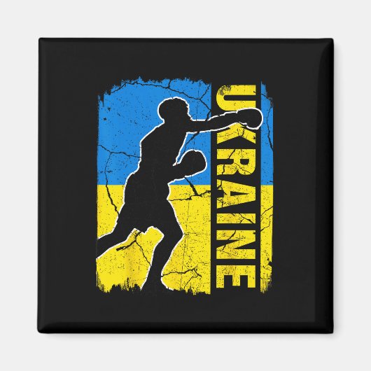 Ukrainisches Boxteam Ukraine-Flagge Boxhandschuhe Magnet (Vorne)