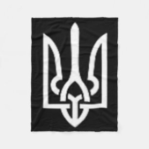Ukrainisches Dreizack-Symbol - Ukraine Tryzub Patr Fleecedecke