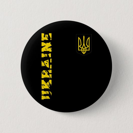 Ukrainisches Dreizack-Ukraine-Shirt Tryzub-Support Button (Vorderseite)