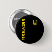 Ukrainisches Dreizack-Ukraine-Shirt Tryzub-Support Button (Vorne & Hinten)