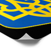 Ukrainisches Dreizack-Wappen-Logo Poster (Ecke)