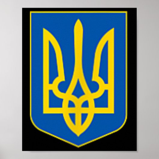Ukrainisches Dreizack-Wappen-Logo Poster (Vorne)
