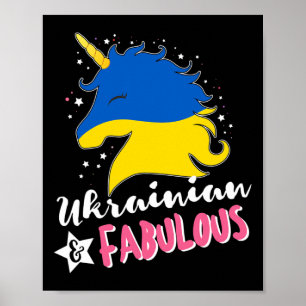 Ukrainisches Einhorn Ukraine-Flagge  Poster
