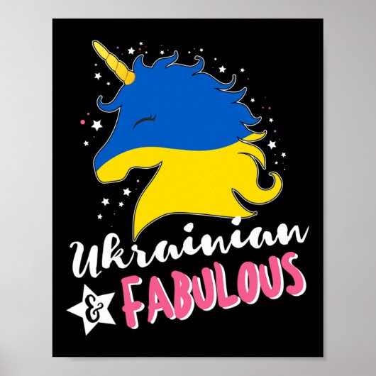 Ukrainisches Einhorn Ukraine-Flagge Poster (Vorne)