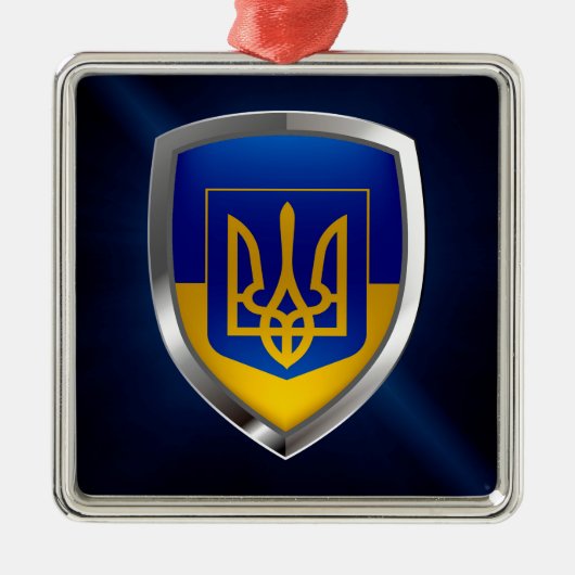 ukrainisches Emblem Silbernes Ornament (Vorne)