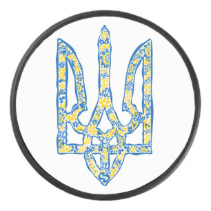 Ukrainisches Emblem trident tryzub ethnisch Eishockey Puck