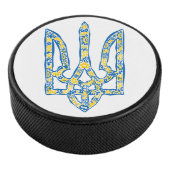 Ukrainisches Emblem trident tryzub ethnisch Eishockey Puck (3/4)