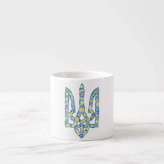 Ukrainisches Emblem trident tryzub ethnisch Espressotasse (Vorderseite)