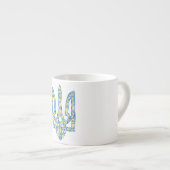 Ukrainisches Emblem trident tryzub ethnisch Espressotasse (Vorderseite Rechts)