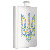 Ukrainisches Emblem trident tryzub ethnisch Flachmann (Rechts)