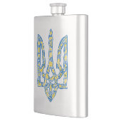 Ukrainisches Emblem trident tryzub ethnisch Flachmann (Links)