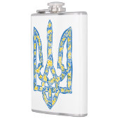 Ukrainisches Emblem trident tryzub ethnisch Flachmann (Links)