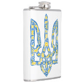 Ukrainisches Emblem trident tryzub ethnisch Flachmann (Rechts)