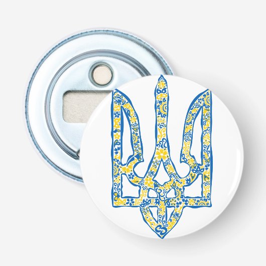 Ukrainisches Emblem trident tryzub ethnisch Flaschenöffner (Vorderseite)