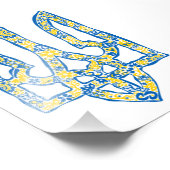 Ukrainisches Emblem trident tryzub ethnisch Fotodruck (Ecke)