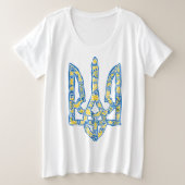 Ukrainisches Emblem trident tryzub ethnisch Große Größe T-Shirt (Design vorne)