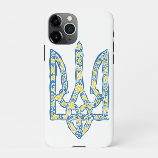 Ukrainisches Emblem trident tryzub ethnisch iPhone Hülle (Rückseite)