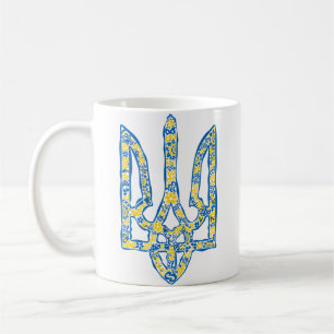 Ukrainisches Emblem trident tryzub ethnisch Kaffeetasse