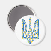 Ukrainisches Emblem trident tryzub ethnisch Magnet (Vorderseite/Rückseite)