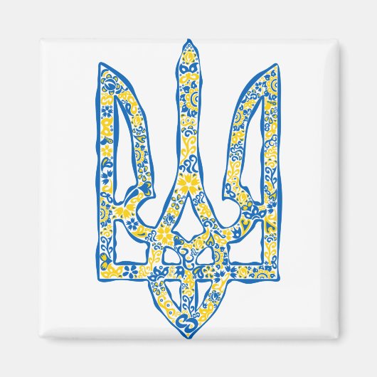Ukrainisches Emblem trident tryzub ethnisch Magnet (Vorne)