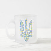 Ukrainisches Emblem trident tryzub ethnisch Mattglastasse (Links)