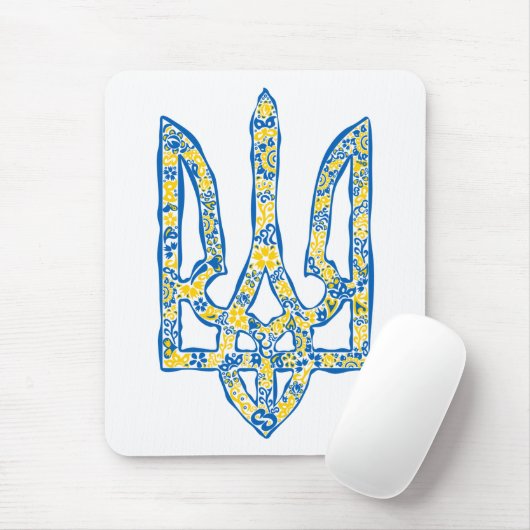 Ukrainisches Emblem trident tryzub ethnisch Mousepad (Mit Mouse)