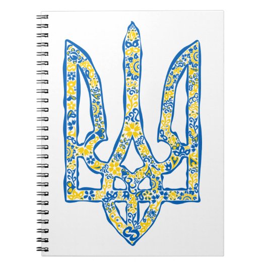 Ukrainisches Emblem trident tryzub ethnisch Notizblock (Vorderseite)