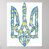 Ukrainisches Emblem trident tryzub ethnisch Poster (Vorne)