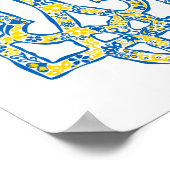 Ukrainisches Emblem trident tryzub ethnisch Poster (Ecke)