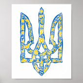 Ukrainisches Emblem trident tryzub ethnisch Poster (Vorne)