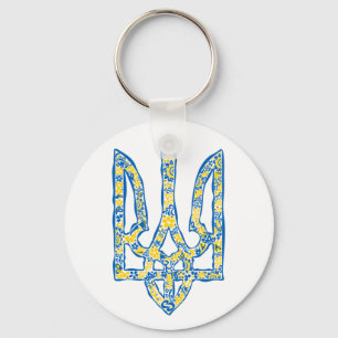 Ukrainisches Emblem trident tryzub ethnisch Schlüsselanhänger