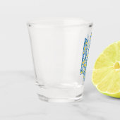 Ukrainisches Emblem trident tryzub ethnisch Schnapsglas (Links)