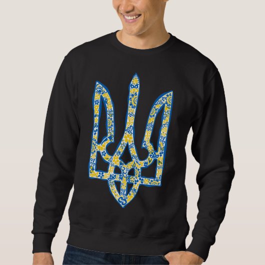 Ukrainisches Emblem trident tryzub ethnisch Sweatshirt (Vorderseite)