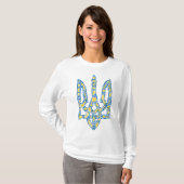 Ukrainisches Emblem trident tryzub ethnisch T-Shirt (Vorne ganz)