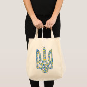 Ukrainisches Emblem trident tryzub ethnisch Tragetasche (Vorderseite (Produkt))