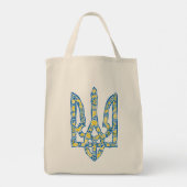 Ukrainisches Emblem trident tryzub ethnisch Tragetasche (Rückseite)