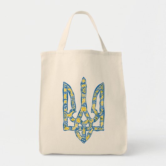 Ukrainisches Emblem trident tryzub ethnisch Tragetasche (Vorne)