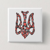Ukrainisches Emblem trident tryzub stilisiert Button (Vorderseite)