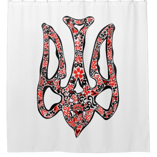Ukrainisches Emblem trident tryzub stilisiert Duschvorhang (Vorderseite)