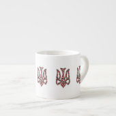 Ukrainisches Emblem trident tryzub stilisiert Espressotasse (Vorderseite Rechts)