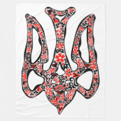 Ukrainisches Emblem trident tryzub stilisiert Fleecedecke (Vorderseite)