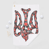 Ukrainisches Emblem trident tryzub stilisiert Golfhandtuch (Insitu)