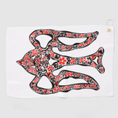 Ukrainisches Emblem trident tryzub stilisiert Golfhandtuch (Horizontal)