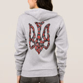 Ukrainisches Emblem trident tryzub stilisiert Hoodie (Rückseite)