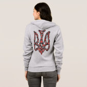 Ukrainisches Emblem trident tryzub stilisiert Hoodie (Schwarz voll)
